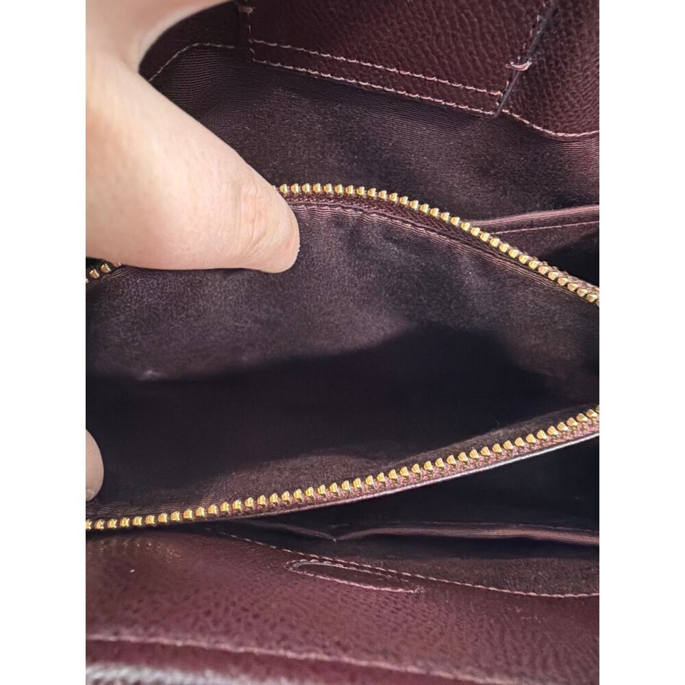 Coach Leather Margot Carryall Bag Burgundy Color - Picture 9 of 9